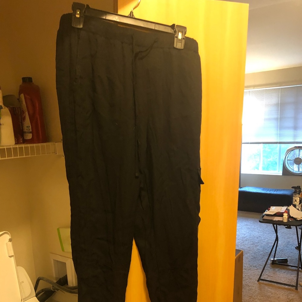 LOVE, FIRE  BLACK CARGO PANTS